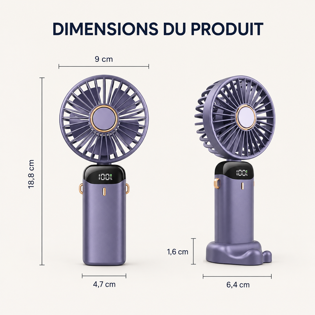 Ventilateur Portable Rechargeable
